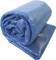 A blue bubble wrap is folded. It has a shiny surface and is often used for protection when packaging.