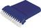A rectangular blue brush with white bristles, likely used for cleaning shoes or clothing.