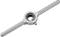 A silver-coloured metal tap wrench with an adjustable screw in the centre, used for securing taps for thread cutting.