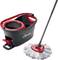 Black bucket with red wringer and handle mop with white head by Vileda, suitable for effectively cleaning floors.