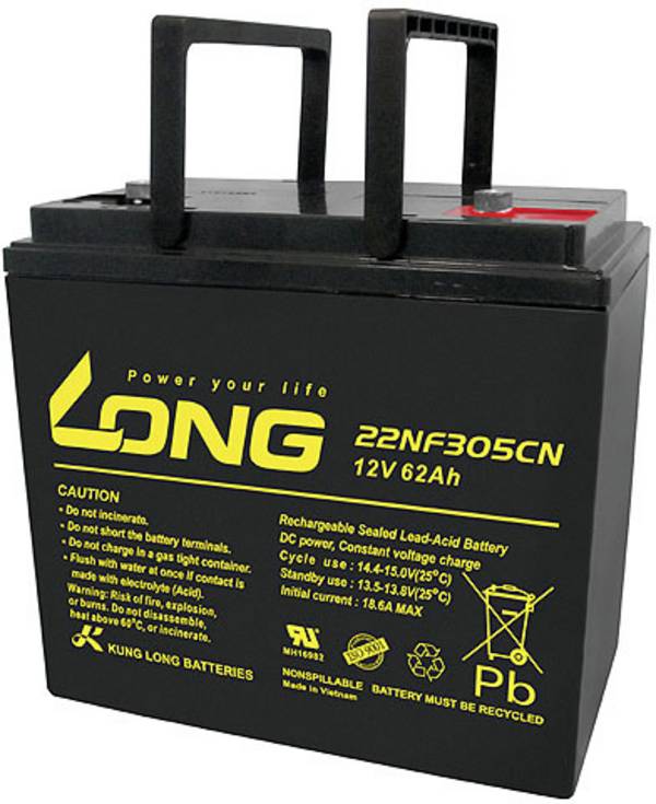 Long 22NF305CNE 22NF305CNE VRLA 12 V 62 Ah AGM (W x H x D) 226 x 214 x 135 mm M6 connector High number of charge cycles, Low self-discharge levels, Maintenance-free