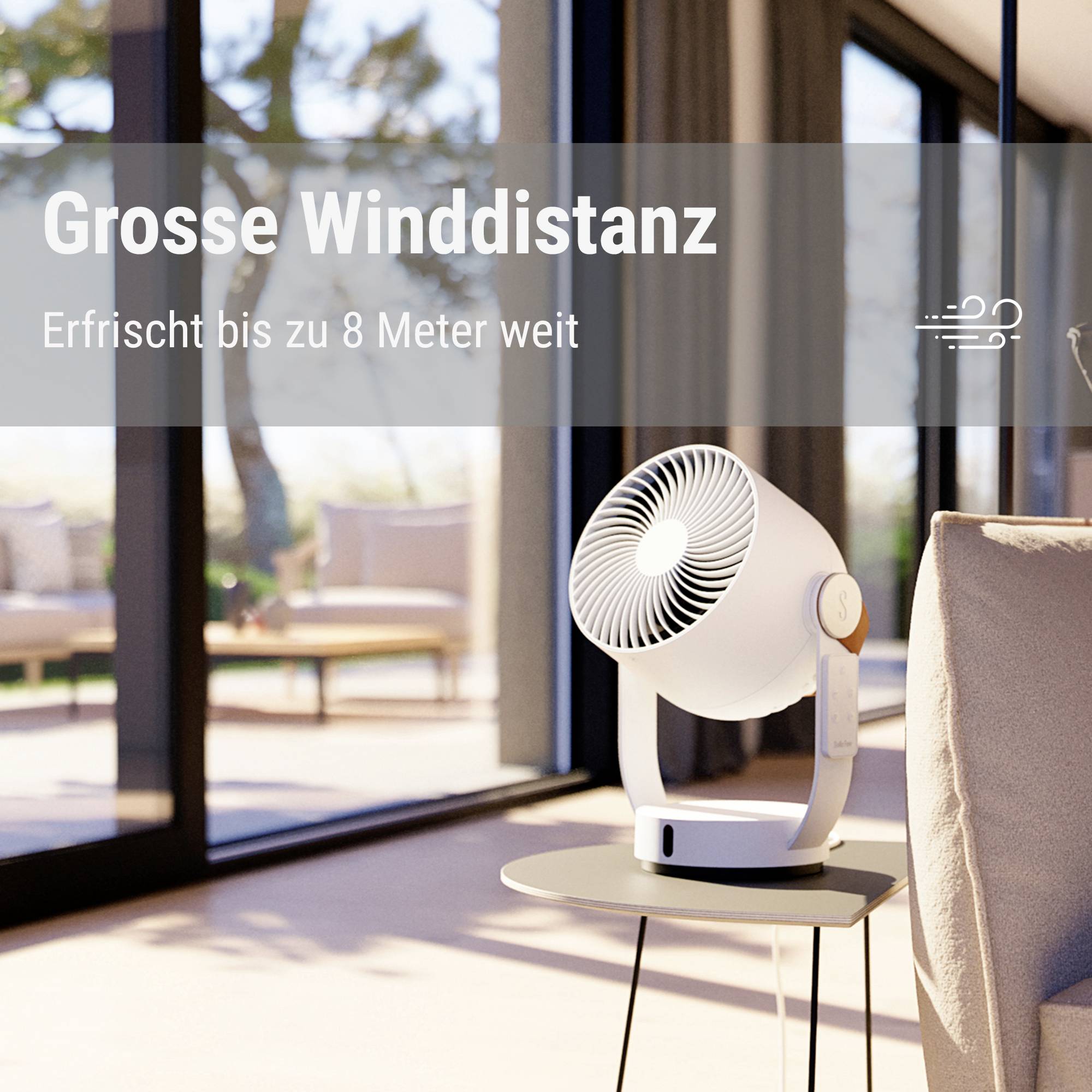 Stadler Form Leo 3D air circulator 18 W (L x W x H) 205 x 240 x 330 mm White Swivelling, Timer-11