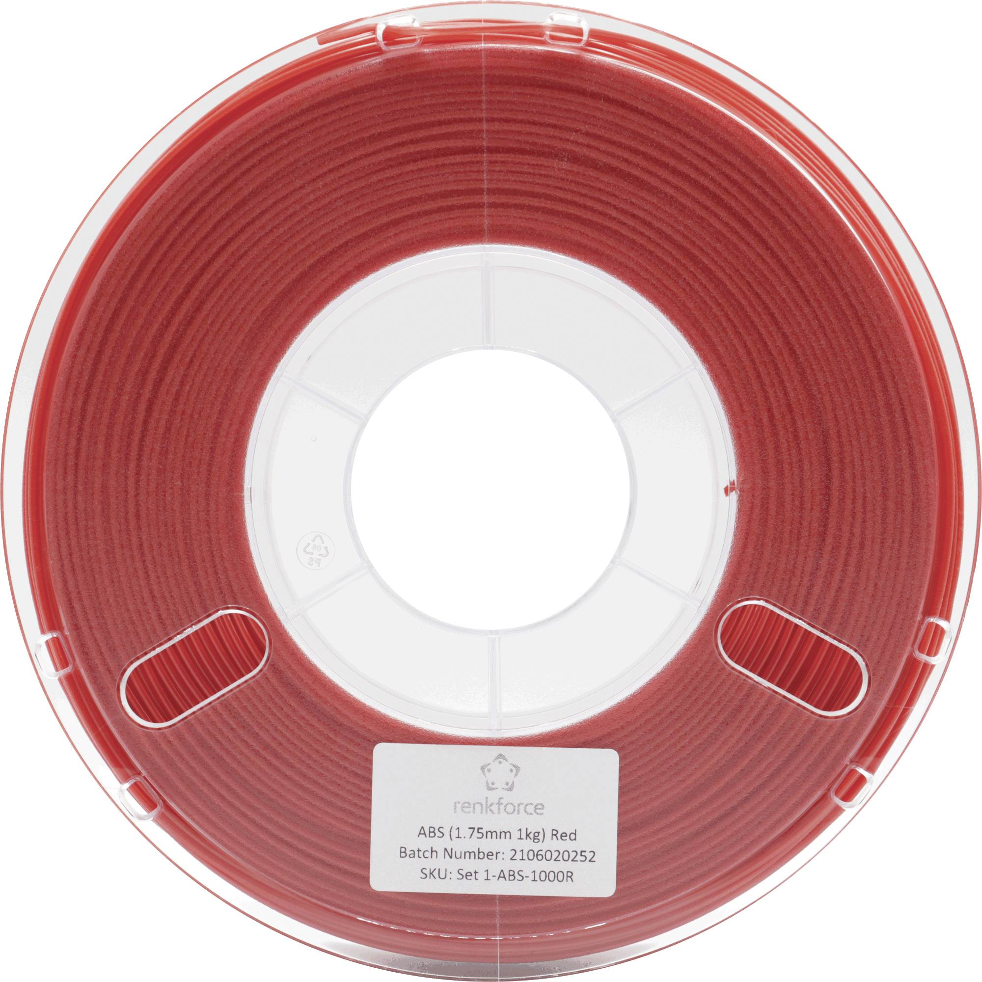 Renkforce RF-4738588 Filament ABS plastic 1.75 mm 1000 g Red 1 pc(s)-1