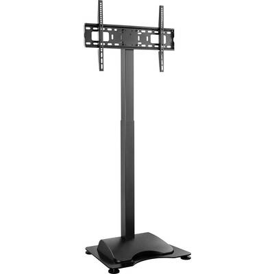 High-quality, adjustable TV stand made of metal, suitable for flat-screen televisions, with a stable base and easy assembly.