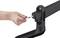 A hand is using an Allen key to tighten a screw on a black articulated arm.