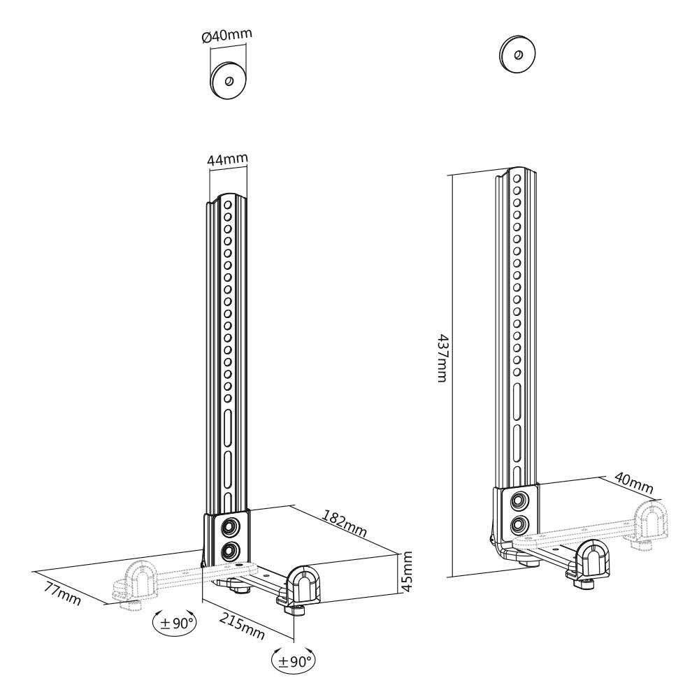 My Wall HZ 19 L Soundbar mounting brackets Swivelling Black 2 pc(s)-6