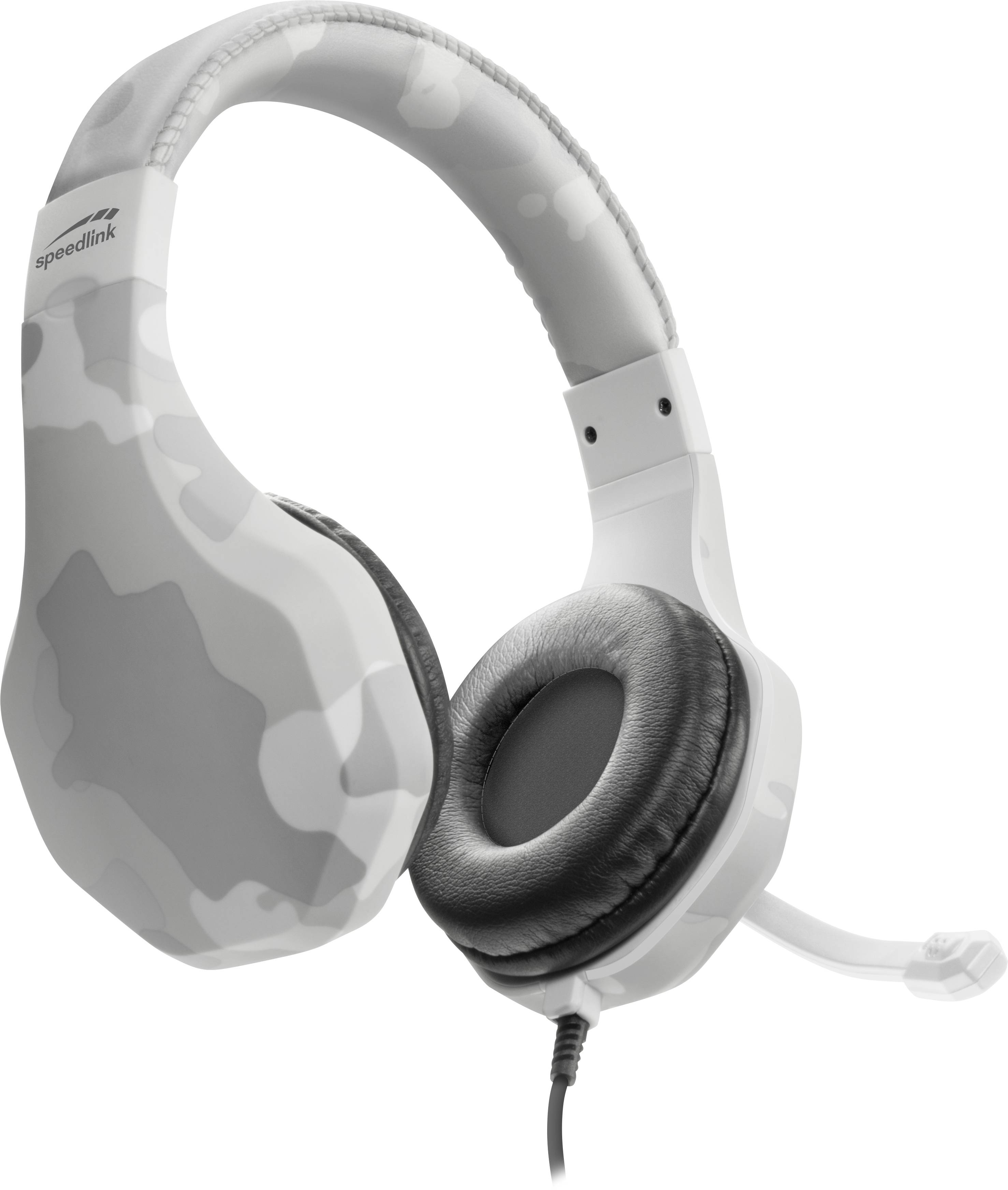 SpeedLink RAIDOR Gaming Over-ear headset Corded (1075100) Stereo Camouflage, White Remote control, Volume control, Micro-3