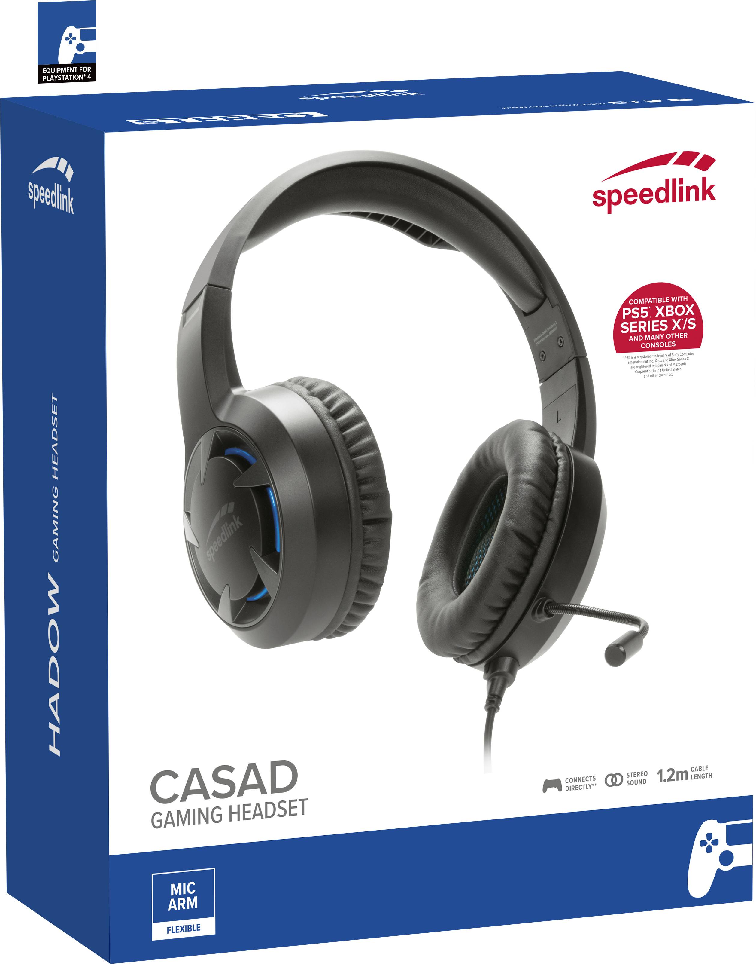 SpeedLink CASAD Gaming Over-ear headset Corded (1075100) Stereo Black Volume control-3