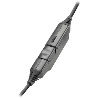 SpeedLink HADOW Over-ear headset Corded (1075100) Stereo Black/white Remote control, Volume control, Microphone mute Gam-2