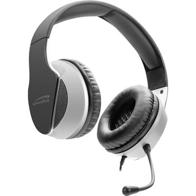 SpeedLink HADOW Over-ear headset Corded (1075100) Stereo Black/white Remote control, Volume control, Microphone mute Gam-3