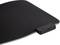 A black mousemat with an integrated USB port on the right-hand side, suitable for connecting external devices.