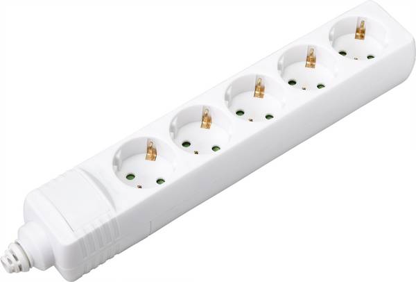 Sygonix SY-4744418 Power strip 5x White 1 pc(s)