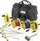 Measuring Cable Set with Bag. Contains Cable Reels in Red, Green and Blue, Earthing Electrodes, Hammer and Accessories. Ideal for Technical Work.