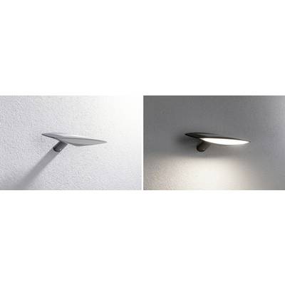 Wall light with a modern design, left switched off and right switched on, casts a soft light when illuminated.