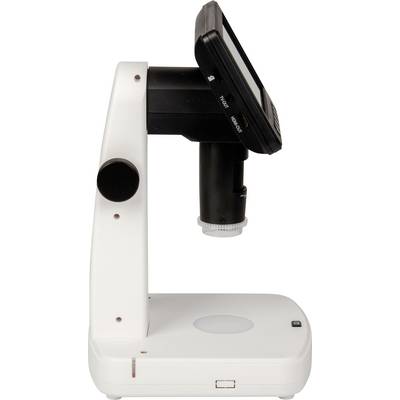 A digital microscope with a screen, suitable for examining small objects.