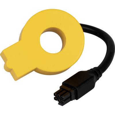 A yellow, ring-shaped sensor with a short black cable. The sensor has a central opening and a rectangular head section.