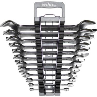 Wiha 44753  Double-ended open ring spanner set 12-piece 7 - 32 mm   