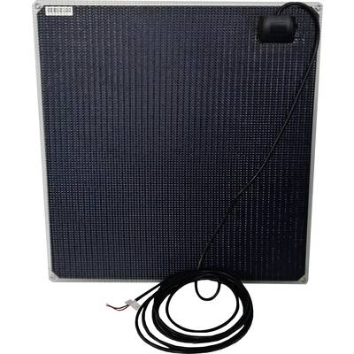 A black LED display with a long connected cable extending from the upper right corner.