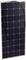 A solar panel with 18 rectangular, interconnected cells; with two black cables for electrical connections affixed to it.