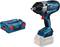 Electric Bosch impact driver with blue casing and battery pack, alongside matching tool case. Perfect for DIY requirements.