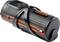 'OSRAM torch with a black and orange design and a digital display on the top side.'<br><br>Note: In British English, 'torch' is used instead of the American 'flashlight', and the translation maintains the original description's meaning and style.