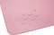Water-repellent pink surface with several water droplets distributed on the right side.