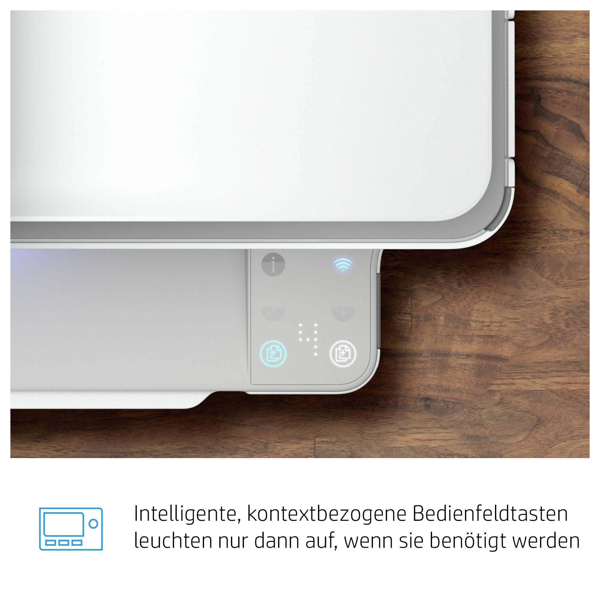 'Intelligent, context-sensitive control panel buttons only illuminate when they are required.' shows a modern control panel with illuminating symbols.