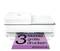 A white printer outputting a piece of paper with the text '3 months free printing' and the Instant Ink logo.