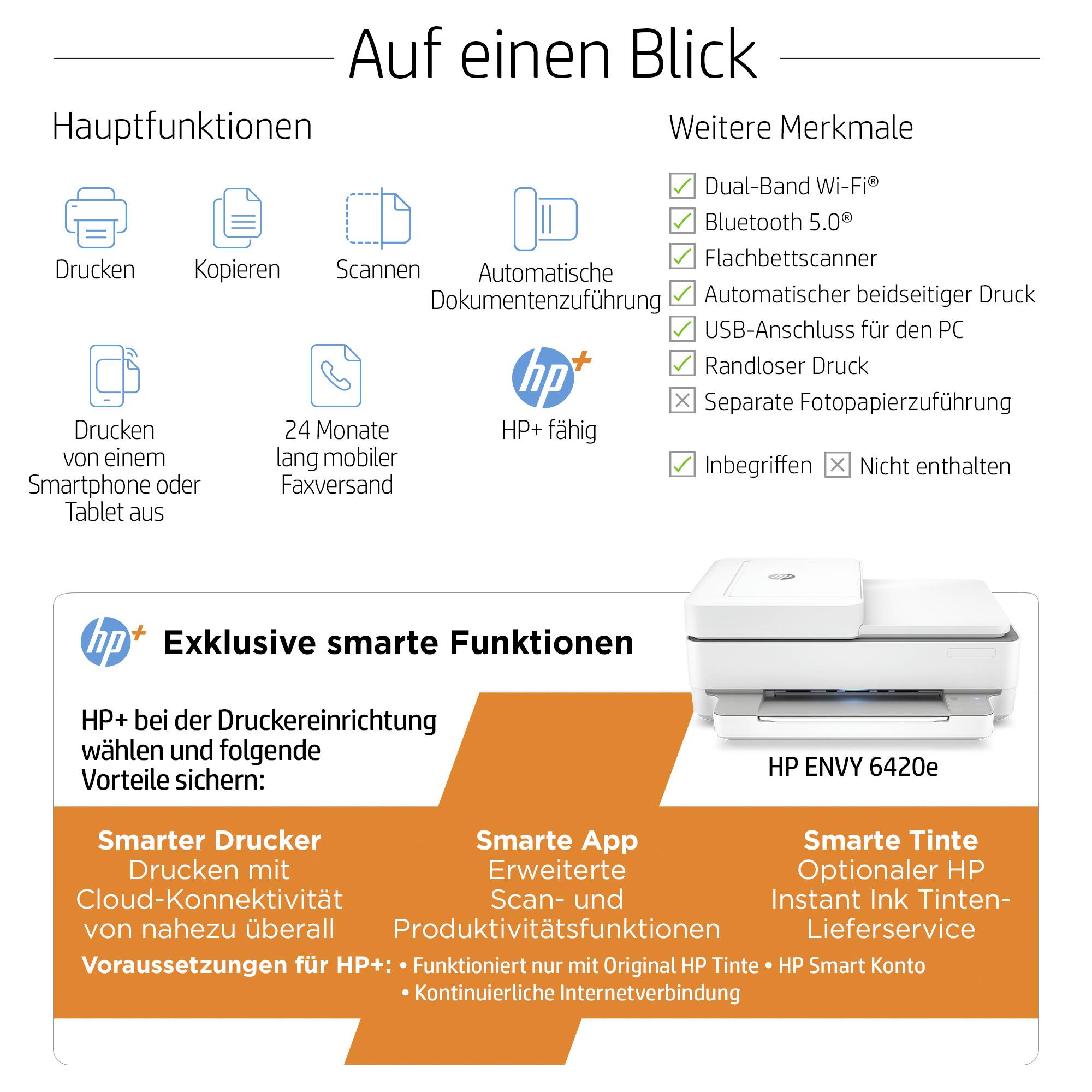 Main functions: Printing, Copying, Scanning. Additional features: Dual-Band Wi-Fi, Automatic Double-Sided Printing, USB Port.