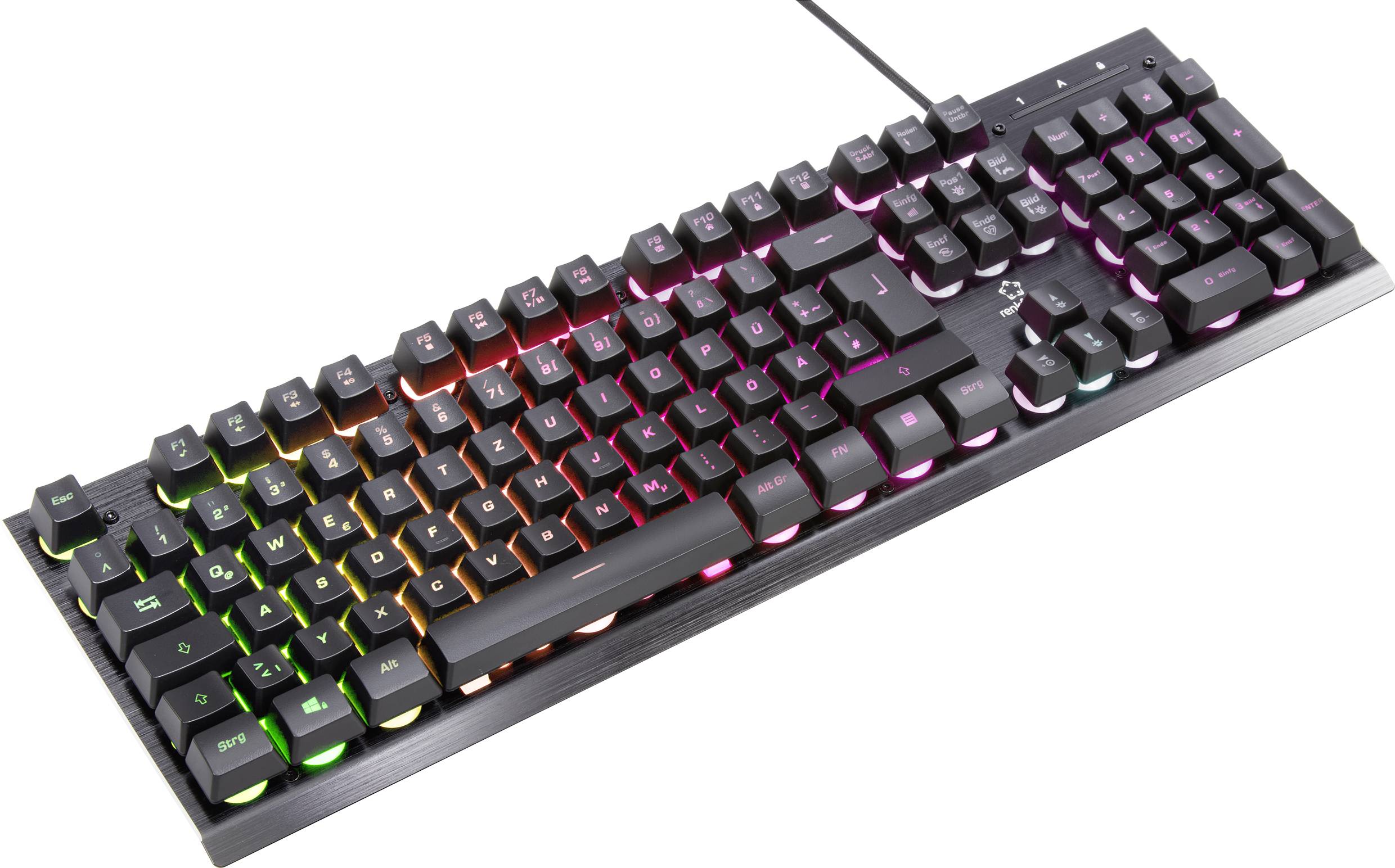Renkforce RF-GMK-250 USB Gaming keyboard German, QWERTZ Black Backlit