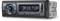 Car radio with digital display showing 'DKULTUR'. Volume control on the left, connections for SD card and AUX on the right.