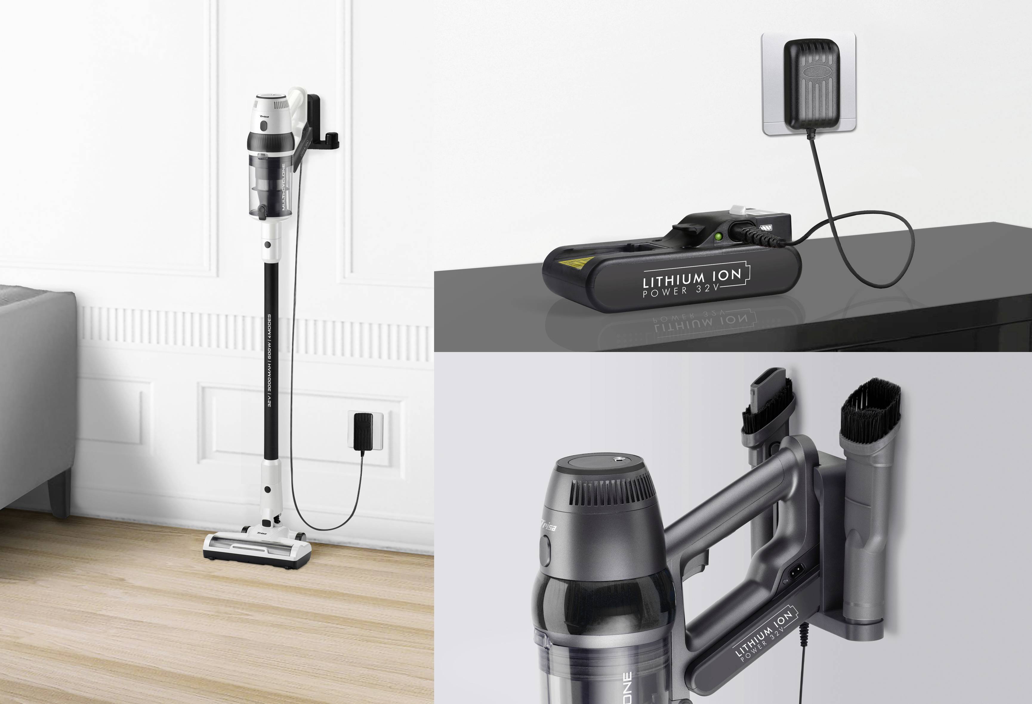 Trisa Quick Clean Professional T9670 9496.7010 Handheld battery vacuum cleaner 600 W Incl. dust bags, Cyclonic, Incl. ba-3