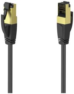 Hama 00200692 RJ45 Network cable, patch cable CAT 8 S/FTP 1.5 m Black gold plated connectors 1 pc(s)