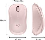 M220 SILENT wireless mouse, 2.4 GHz with USB receiver, 1000 DPI Optical Tracking, up to 18 months battery life, for left and right-handed people, for PC, Mac, laptop, pink