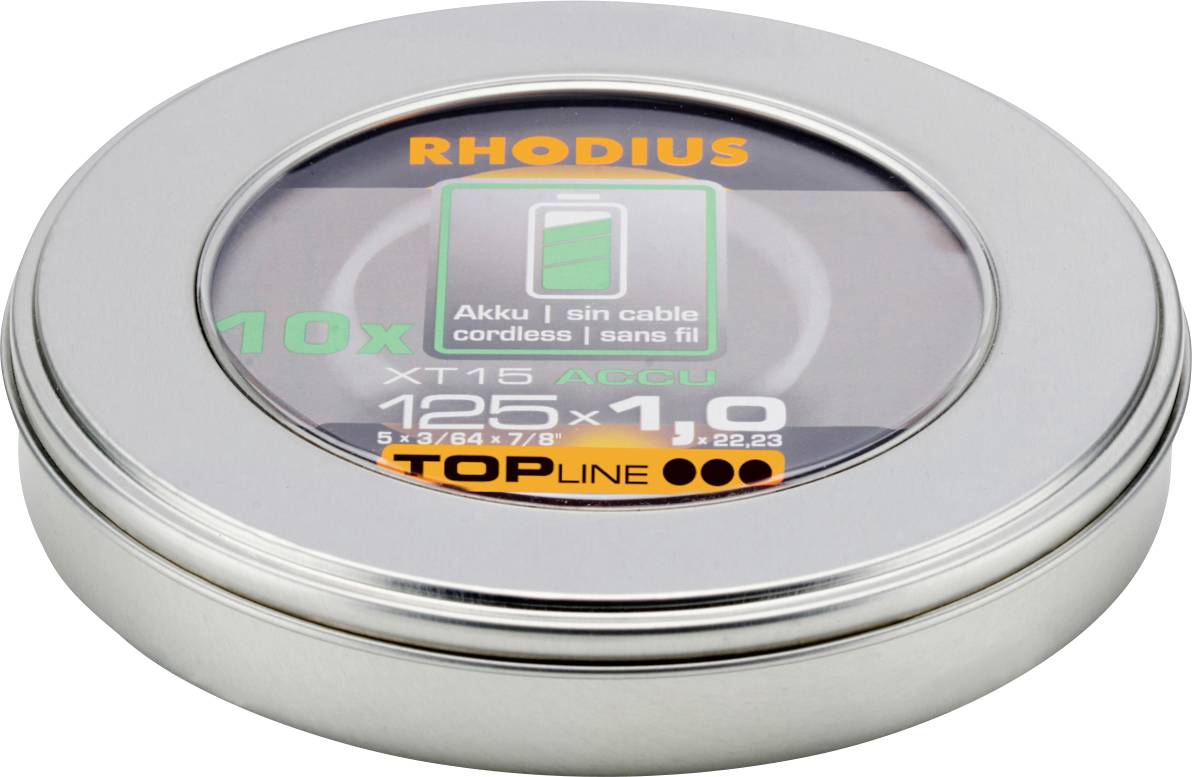 Rhodius XT15 ACCU BOX 210248 Cutting disc (straight) 125 mm 10 pc(s) Stainless steel, Steel
