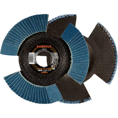 Rhodius grinding disc, Vision Pro model, 125 mm diameter, mounting bore 22.23 mm, with multiple grinding lamellas.