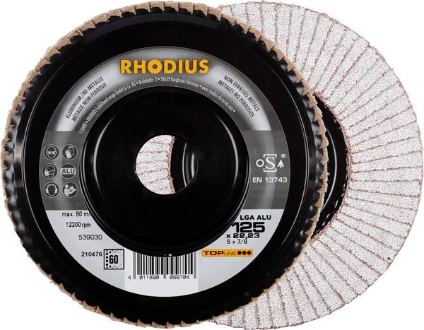 Rhodius 211315 LGA ALU PACK Flap disc Diameter 125 mm Bore diameter 22.23 mm Grit size 60  5 pc(s)