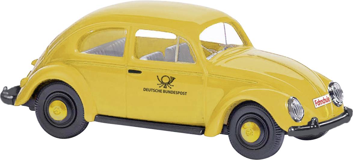 Busch 52960 H0 Car Volkswagen Beetle with oval window German Federal Post Driving School-0