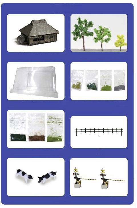 Rokuhan SS001-2 Z Shorty Mini Layout Special Scenery-Set-1