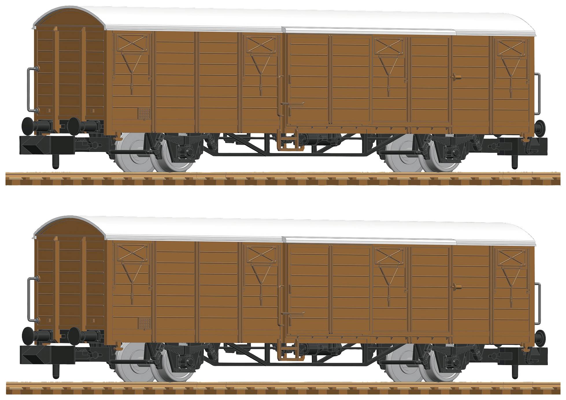 Image of Fleischmann 826213 N 2er-Set covered goods wagon of DB-AG