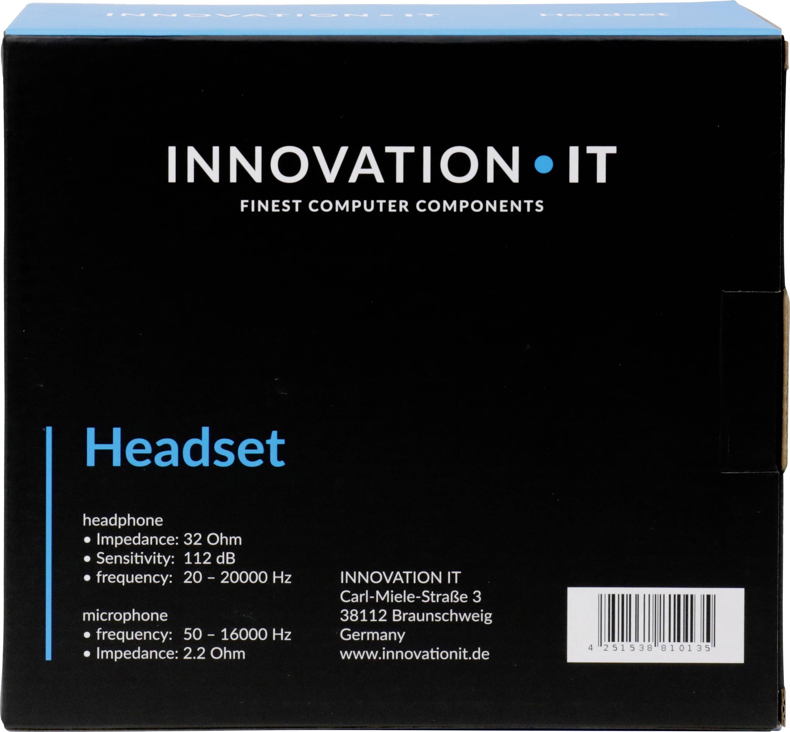 Innovation IT 7531595-IIT On-ear headset Corded (1075100) Stereo Black Volume control PC-2