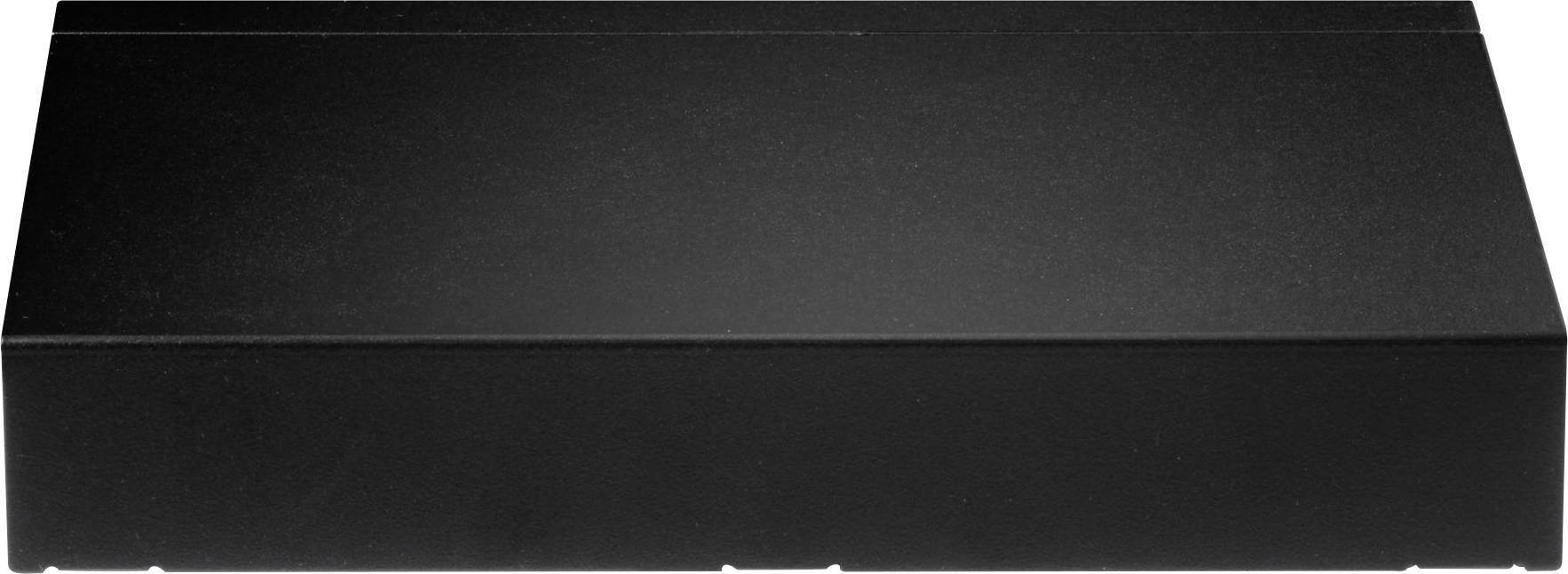 Black rectangular box, flat and minimalist, on a neutral background.