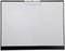 Blank flipchart with a black frame and silver mounting bracket at the top.