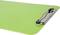 Green clipboard with a silver clip in the top right corner, on a white background.
