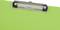 Green clipboard with a silver clip at the top, blank and ready for writing or attaching paper.