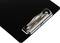 Black clipboard with metal clip, perfect for holding paper in office environments.