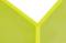 A yellow geometric design forming a V shape, in close-up.