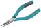 A pointed pliers with blue, ergonomic handles. Suitable for precise work such as gripping small objects or wires.