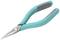 A pointed pliers with blue handles, suitable for precise work in electronics or craftwork.