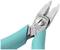 Pliers with blue handles and silver cutting jaws, suitable for precise cutting work.